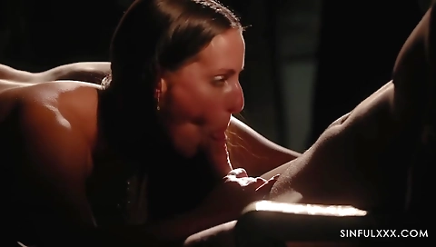 Hot babe fucks with a dildo