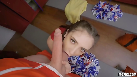 Sexy young brunette hair shows off her boyfriend