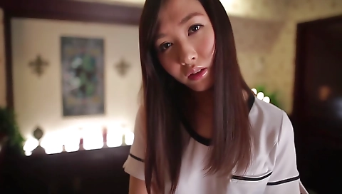 Milf with sexy asian milf gets fucked by a dildo and creamed